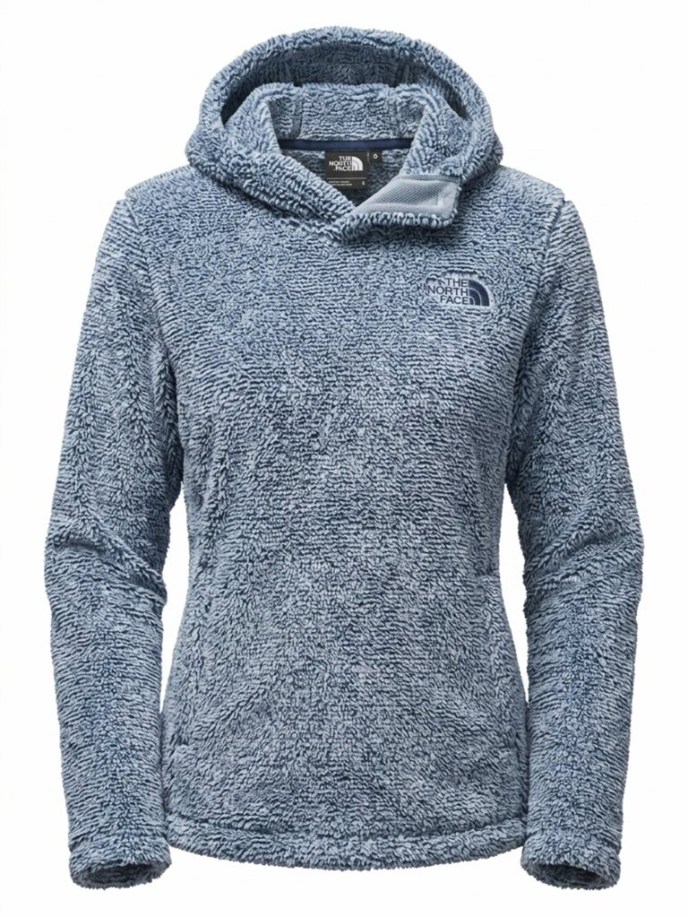 The North Face Women’s High‑Pile Fleece Hoodie Blue Size L – Excellent